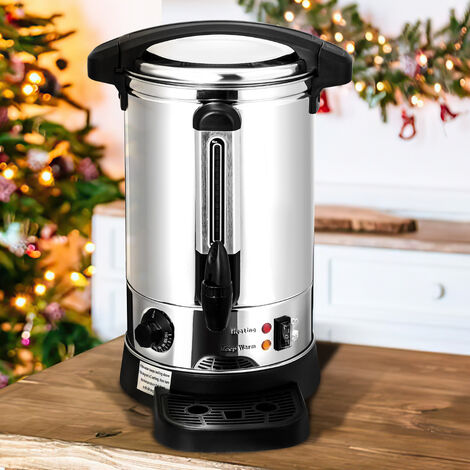 SWANEW Distributeur de Boisson Chaudes Chaudière à eau 8L 40 Tasses Thé Café Soupe Dispositif Thermostat Réglage de la température 30-110°C 1500W - Argent