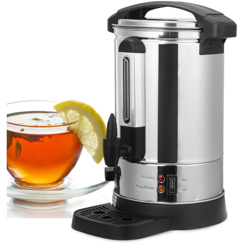 SWANEW Distributeur de boissons chaudes 8 L 1500 W acier inoxydable Marmite vin chaud chocolat Robinet couvercle verrouillable