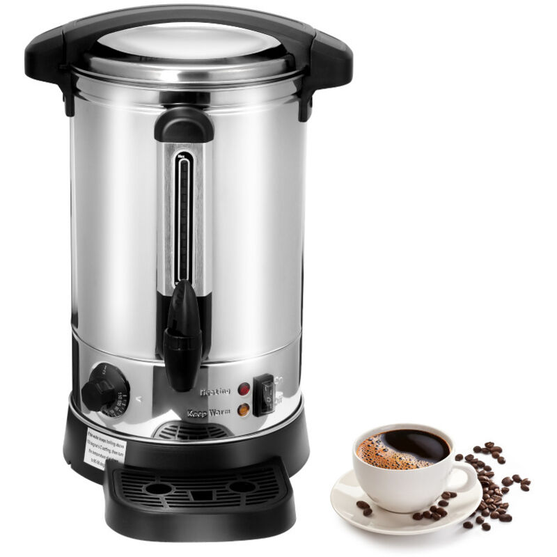 SWANEW Distributeur de boissons chaudes 8L 1500 W acier inoxydable Marmite vin chaud Robinet couvercle verrouillable