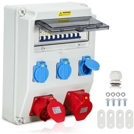 SWANEW Distributore di corrente a parete . quadro di distribuzione elettrica 1X32A 1X16A 3x230V MIT LS