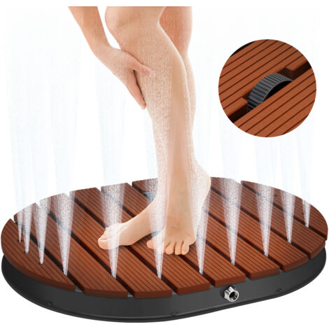 SWANEW Doccia da piscina all'aperto WPC, docce da giardino portatili, doccia da giardino 4M, soffione regolabile, doccia all'aperto, risciacquo della piscina, doccia all'aperto resistente ai raggi UV 