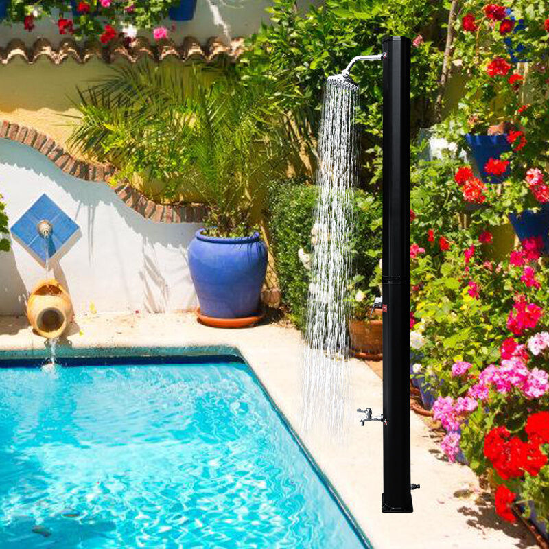 Swanew Douche solaire de jardin avec couvercle de protection Piscine Douche de pluie 20L