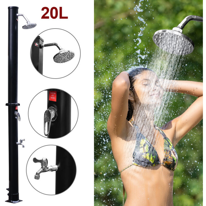 SWANEW Douche solaire Douche extérieur Douche PVC+ABS 20L Sans couvercle de protection