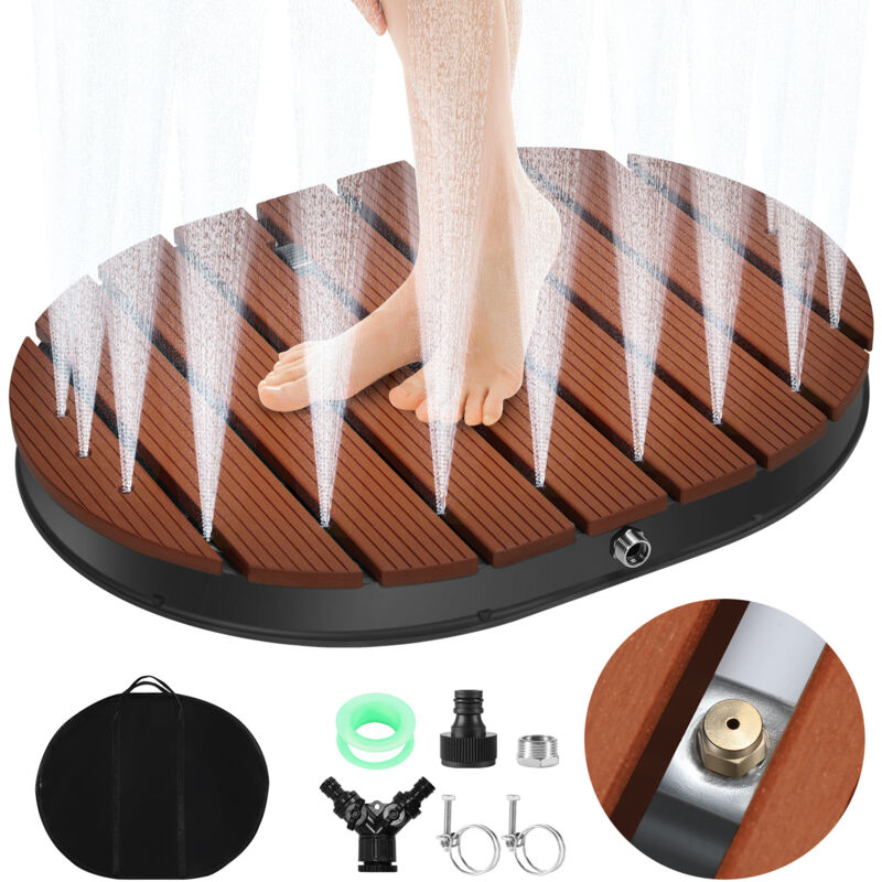 Douches de jardin extérieures avec fontaines jusqu'à 4 mètres de haut Douches de sol antidérapantes sur roulettes Douches de camping en bois