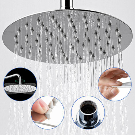 SWANEW Duschkopf Kopfbrause Edelstahl Regendusche Regenbrause Wellness Brausekopf V304 25cm