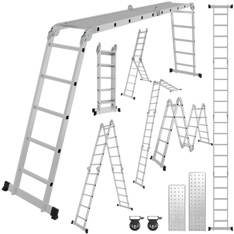 Swanew - Echelle pliante Echelle multifonctionnelle Echelle télescopique Echelle à cadre a 4x5 582cm Echelle de ménage Echelle en aluminium