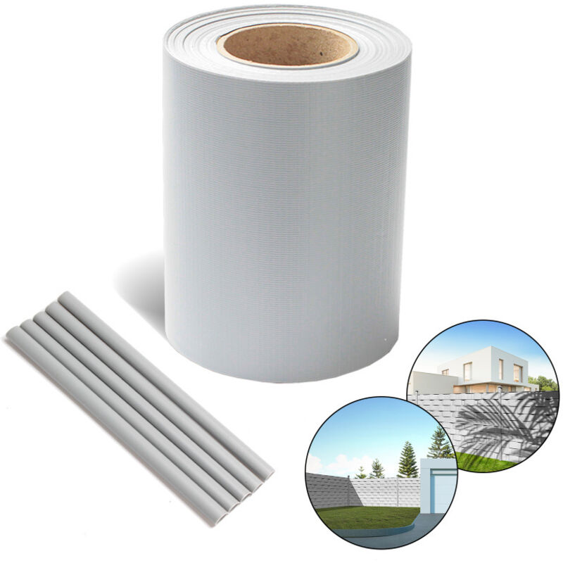 Swanew - cran d'intimité de jardin film de protection pour grillage double Balcon pvc barreaux en anti-vent 70x0,19m Gris