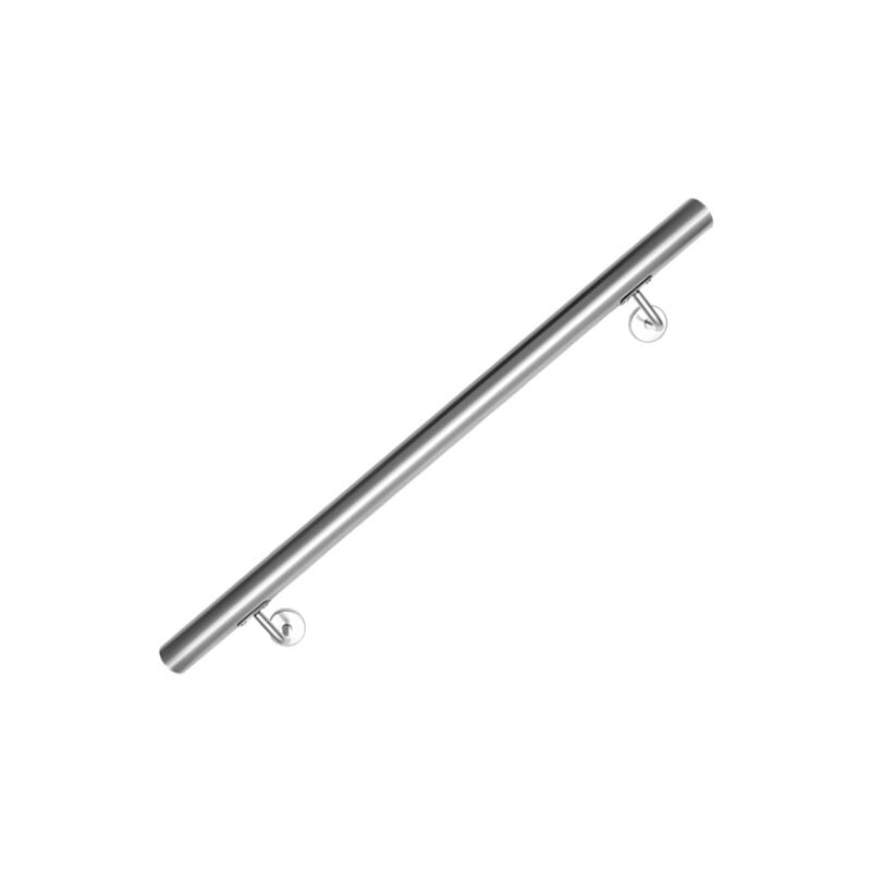 Swanew - Main courante en acier inoxydable Rampe d'escalier Support mural Dispositif de fixation Escaliers Acier affiné 80cm