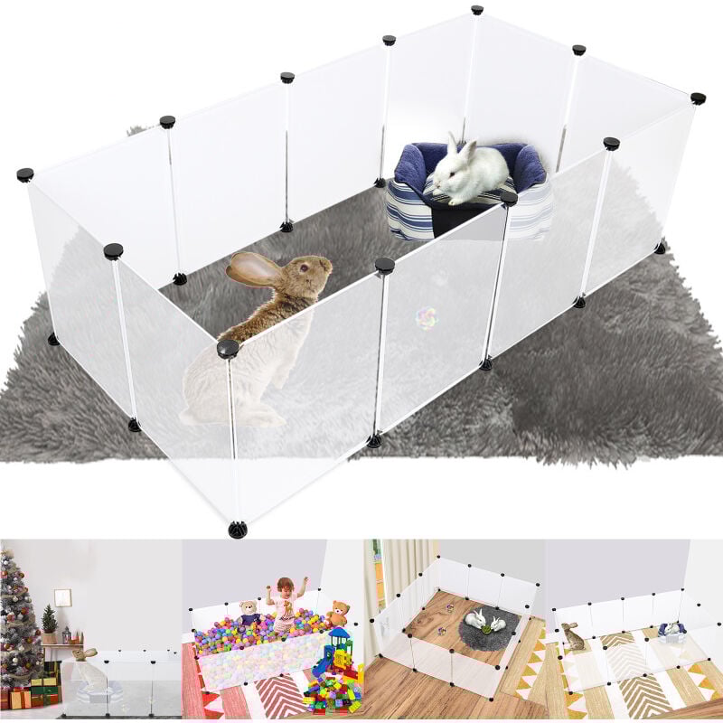 Swanew - Enclos Petits Animaux Cage petits animaux Enclos libre diy hamster rongeurs petits animaux Parc pour chiots Parc blanc