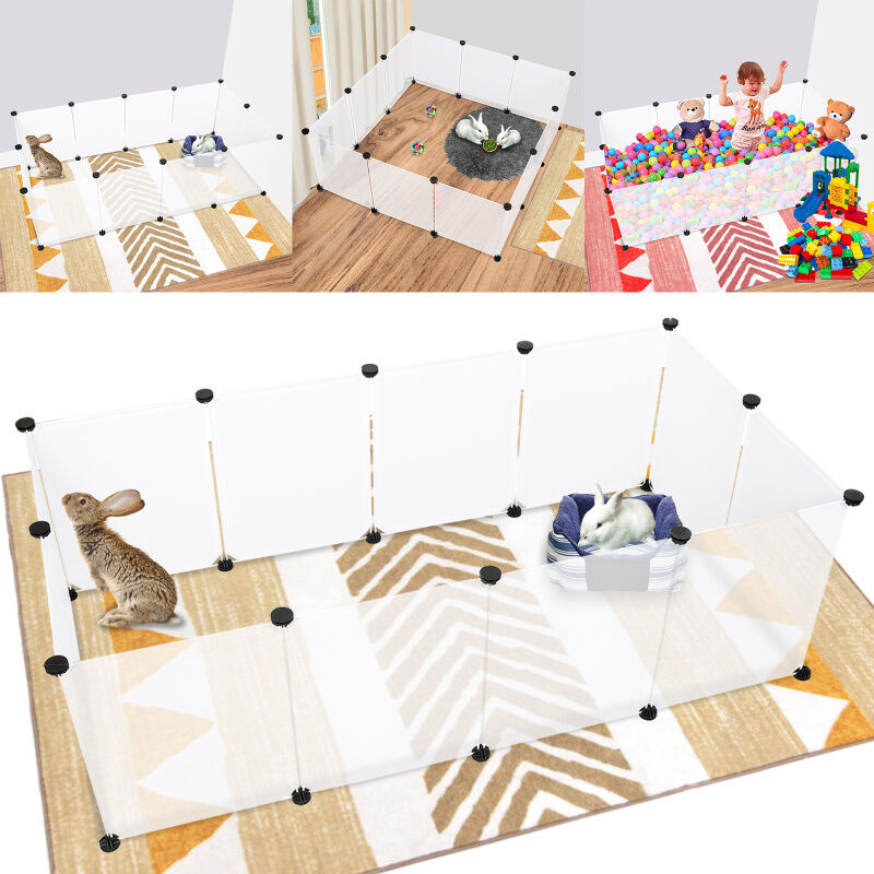 Swanew - Enclos Petits Animaux Cage pour petits animaux Enclos libre diy Parc pour animaux Parc blanc pour chiots Cage pour cochons d'Inde