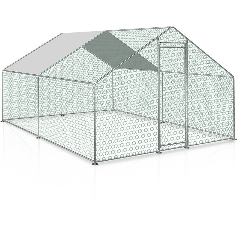 Swanew - Enclos poulailler parc grillagé acier galvanisé Cage parc enclos pour animaux 3x3 m