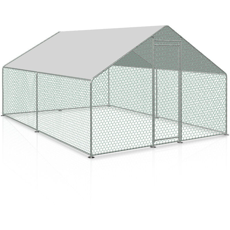 Swanew - Enclos poulailler parc grillagé acier galvanisé Cage parc enclos pour animaux 6x3 m