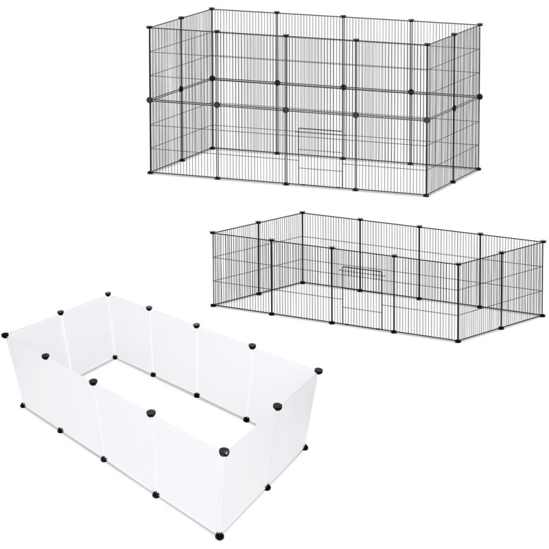 Enclos pour animaux Enclos Modulable petits animaux Facile à assembler Blanc 142 x 72 x 37 cm - Swanew