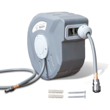 SWANEW Enrouleur air comprimé Avvolgitubo automatico da parete Attacco rapido Avvolgitubo da 1/4" attacco in dotazione 10+1 m