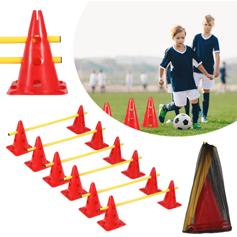 Swanew - Ensemble de 6 haies amovibles pour agilité, haies de slalom en plastique pour entraînement canin, haies pour entraînement à la coordination