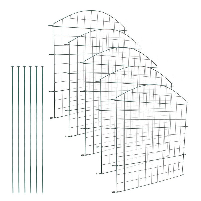 Ensemble de clôture d'étang Clôture de bassin Jardin Fil de fer Clôture grillagée Portillon Enclos pour animaux Arc Supérieur - Swanew