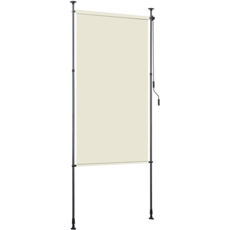 SWANEW Estor vertical Estor enrollable de exterior Protección anti-UV Estor de exterior con barras telescópicas sin taladrar 120 x 270 cm Beige