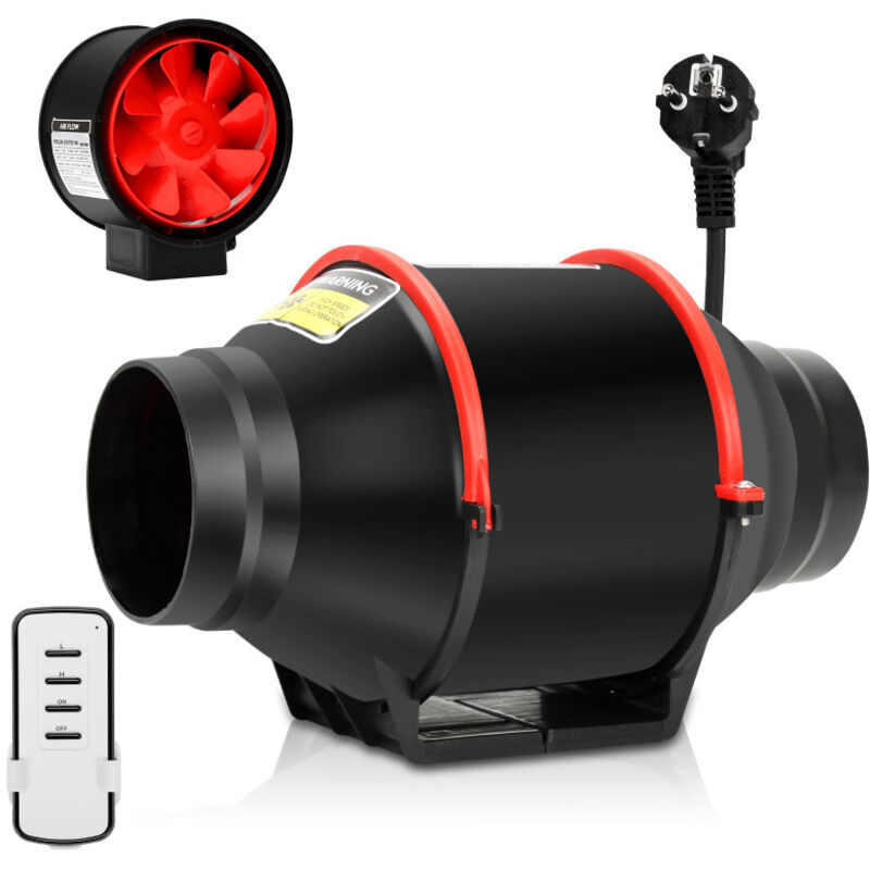 SWANEW Extracteur de conduit de ventilation Ventilateur de conduit 100mm 40W 310m³/h avec télécommande