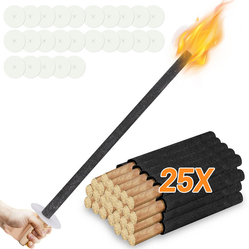 Randaco - vingo Torches Feux de torche Torches de jardin de haute qualité Torches de cire professionnelles Deko 90 Min 20x