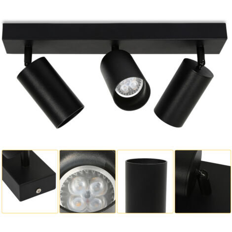 SWANEW Faretto da soffitto bianco caldo orientabile 4w GU10 Ideale per soggiorno, salotto, corridoio tre, 3 lampade