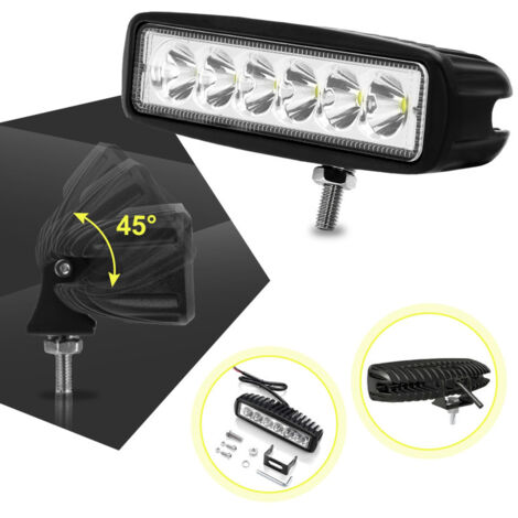 SWANEW Faro da Lavoro LED 18W Linea lunga Fari Led 12V 24V Fari di Profondità Impermeabile IP67 Luci di Lavoro Fuoristrada Moto Auto SUV