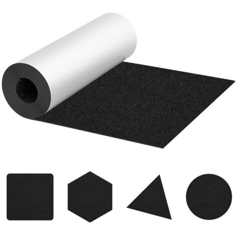 SWANEW Feltro adesivo 50x150cm, Pattino in feltro adesivo per mobili, Pattini antiscivolo per sedie in feltro nero