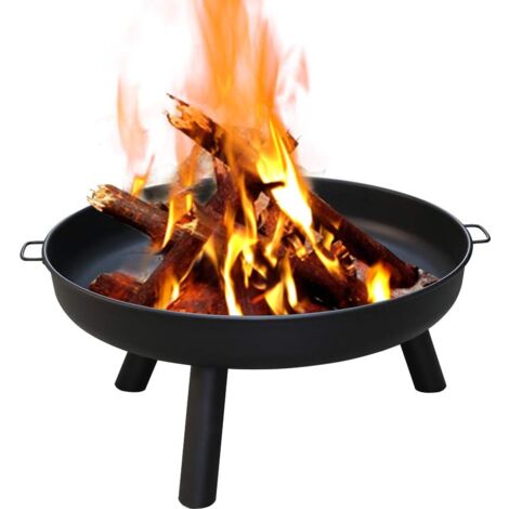 SWANEW Feuerschale 82cm Pflanzschale Terrassenfeuer Feuerstelle Rost mit Griffen