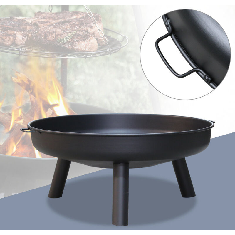 SWANEW Feuerschale Heizstrahler 80 cm Gemütliche Feuer Garten Feuerkorb Terrassenfeuer