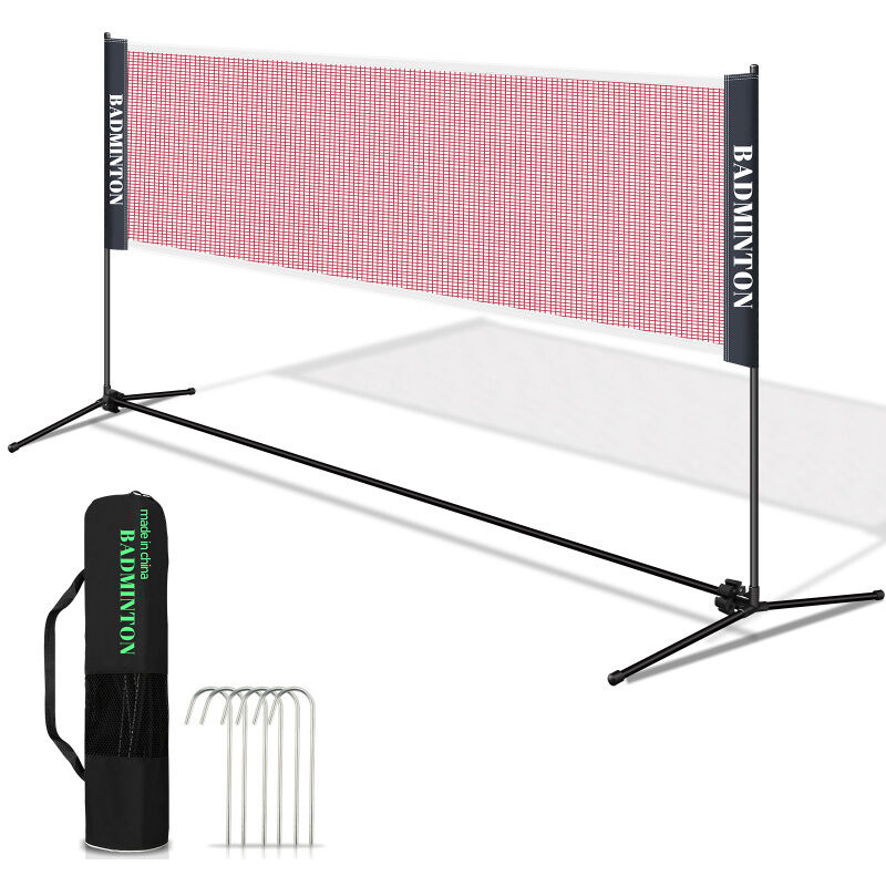 Filet de badminton Filet de tennis avec Support Pliable Acier facile à assembler pour le tennis, le badminton, le volley-ball 410cm - Swanew