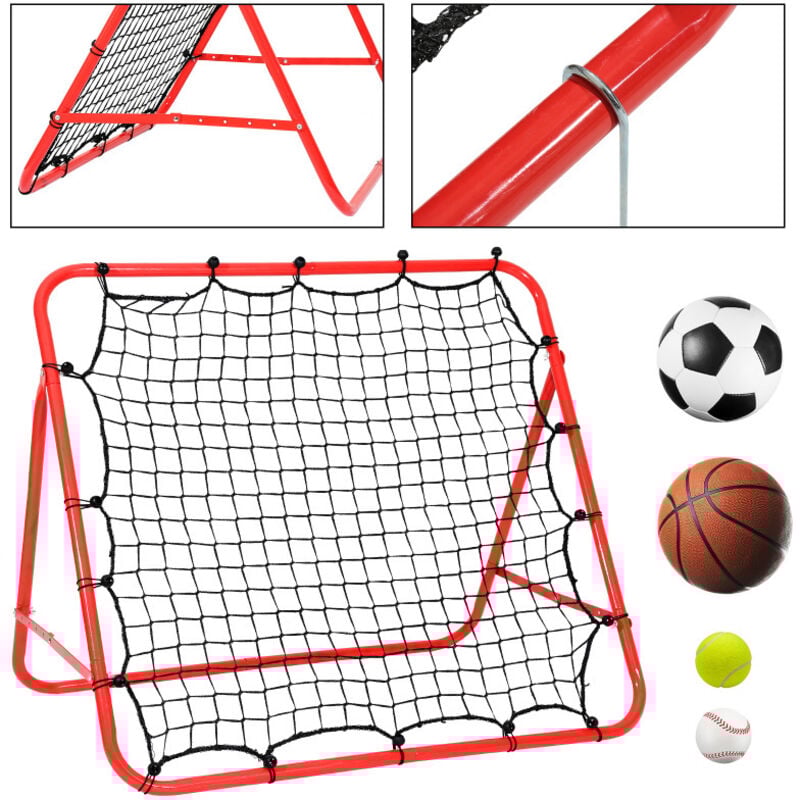 Swanew - Filet de rebond de football 1x1 m Angle Reglable pour Entrainement Football pour Enfants Adolescents