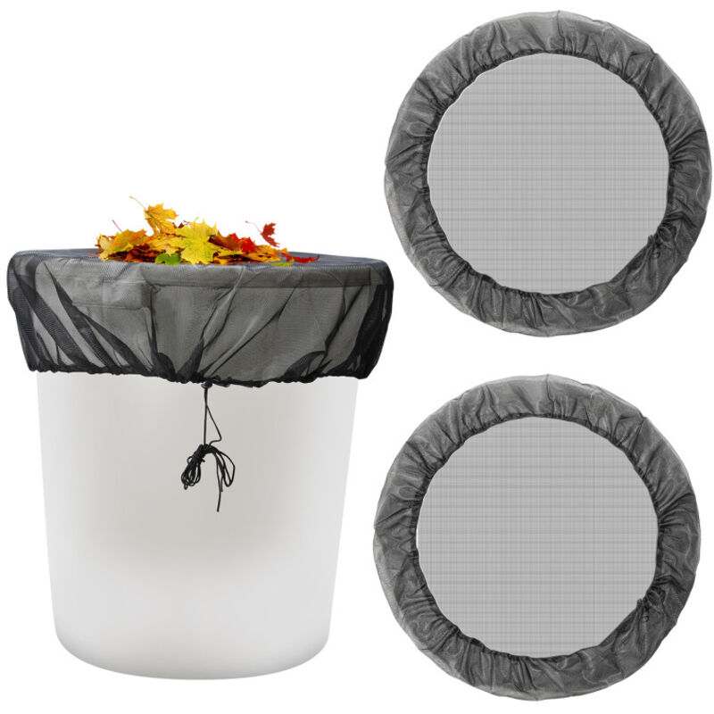 Filet pour tonneau de pluie 2pcs housse pour tonneau 95 cm avec Réglable cordon de serrage Polyester Filet pour Baril de Pluie Noire - Swanew