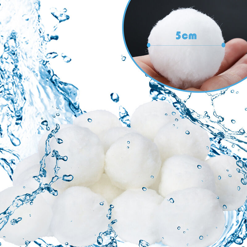 SWANEW Filter Balls 1400 g, balles filtrantes piscine pour filtre à sable pour aquarium de de piscine-Blanc - Blanc