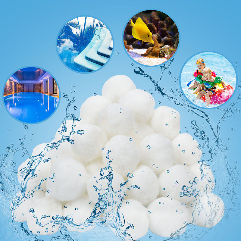 Swanew - Filter Balls Boules filtrantes 2100 g, balles filtrantes piscine pour filtre à sable-Blanc