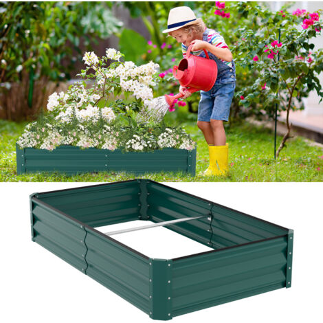 SWANEW Fioriera rialzata Aiuola da giardino rialzata 160x90x30 cm piante Jardiniere Verde