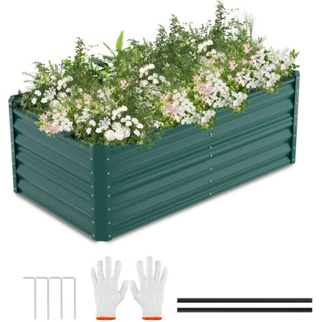 SWANEW Fioriera rialzata Aiuola da giardino rialzata 160x90x60 cm piante Jardiniere Verde