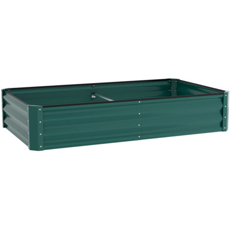 SWANEW Fioriere da esterno rialzate, vaso da esterno per fiori, erbe, frutta, verdura, fioriera da balcone, orto indipendente, acciaio ultra resistente, 160 x 90 x 30 cm, Verde