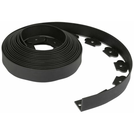 RANDACO SWANEW flexible Rasenkante - Beetumrandung, Schwarz, 5cm x 10m inkl. 30 Befestigungstiften