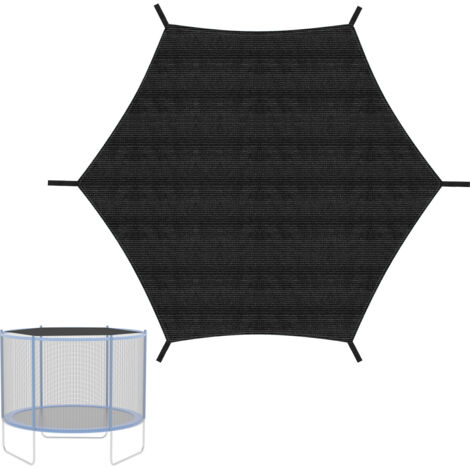 SWANEW Funda para cama elástica, protección solar anti UV resistente a desgarros para cama elástica 6 barras 244cm Negro