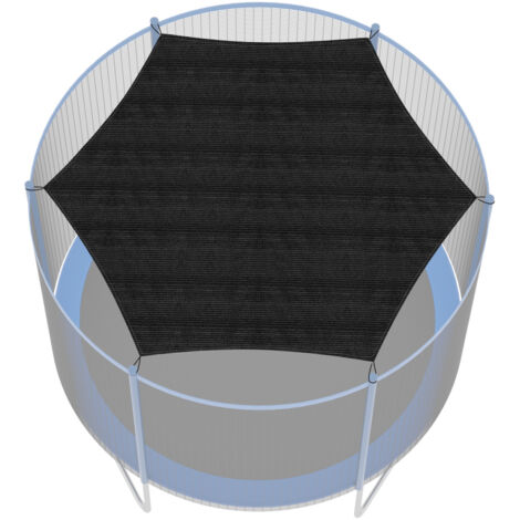 SWANEW Funda para cama elástica, protección solar anti UV resistente a desgarros para cama elástica 6 barras 244cm Negro