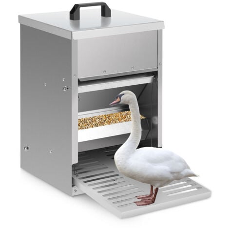 Hengda Futterautomat Hühner Automatische mit Deckel 5KG Futterspender Abfallvermeidung verzinkter Stahl