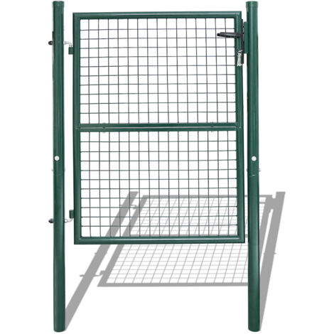 SWANEW Gartentor Zaundertor 125 x 100 cm tubo in acciaio zincato incluso blocco e mesh porta da giardino Zaunder Dimensioni 5 × 5 cm di Rust Rust -Rust Green