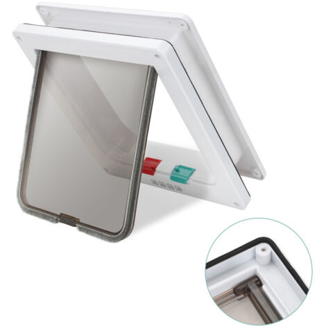SWANEW Gatto Flap Dog Cat Flap Door 4 posizioni con tunnel Cache Cut Out. gatto Flap dimensioni M 20x19.2x5.5cm