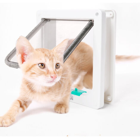 SWANEW Gatto porta cane Flap Pet Door 2 dimensioni Cat Flap per cani animali domestici 4-Way