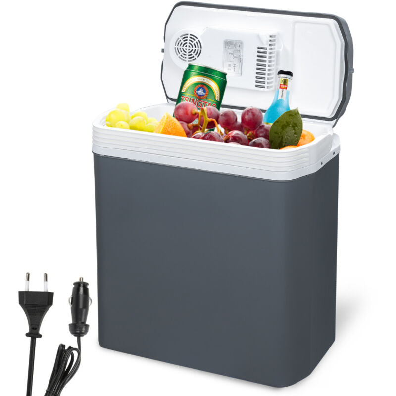Swanew - Glacière Electrique Portable Gris Capacité 24L Connecteur 12/230V Refroidissement jusqu'à 18°C sous la température ambiante