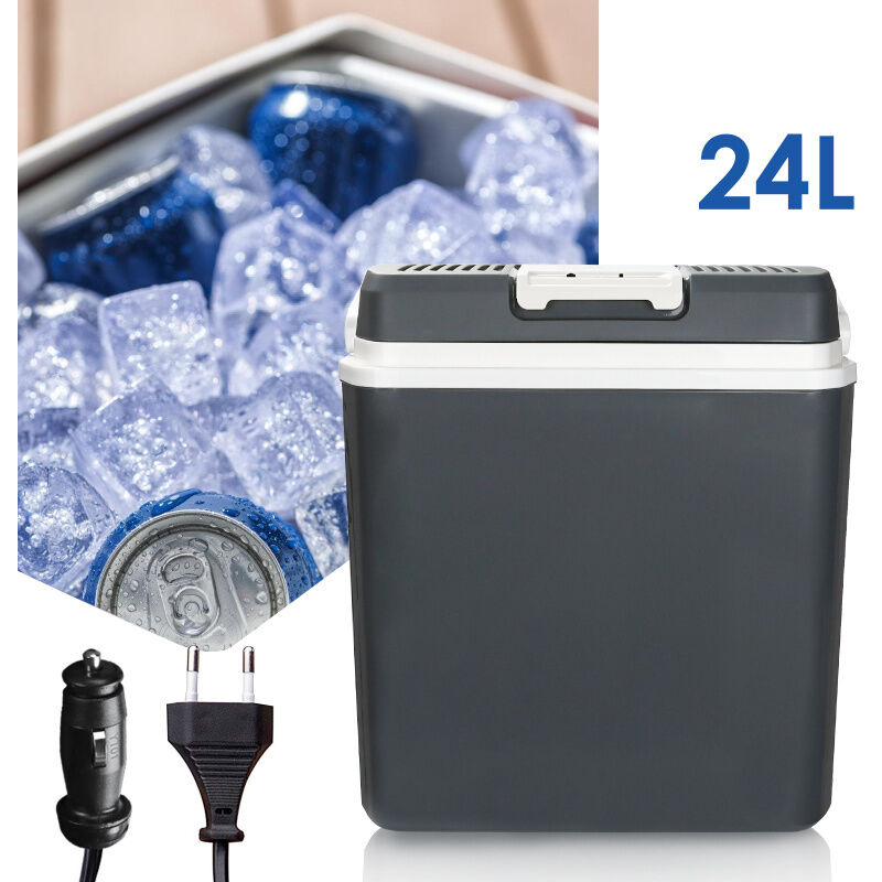 Swanew - Glacière électrique 24L portable thermoélectrique a++ 12V 230V maintien froid & chaud Voiture et Camping noir