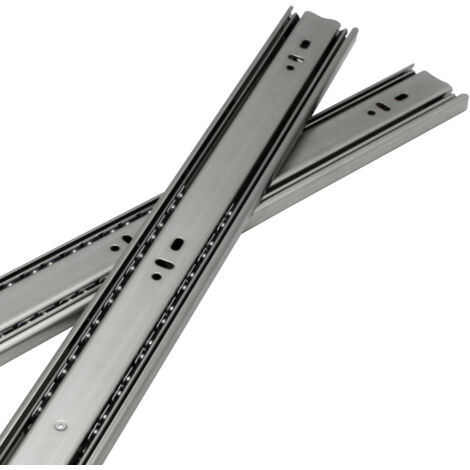 SWANEW Glissières de tiroirs Coulisse à sortie totale Coulisse pour charges lourdes Coulisse télescopique Guidage à billes 45mm 550mm 8 pièces - Argent