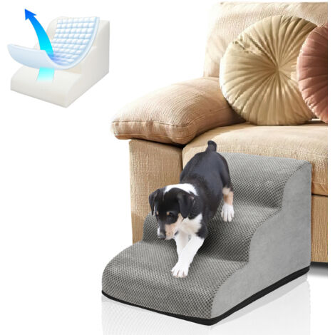 SWANEW Gradino per cani a 3 gradini Rampa antiscivolo per animali domestici Gradino per animali domestici rimovibile e lavabile
