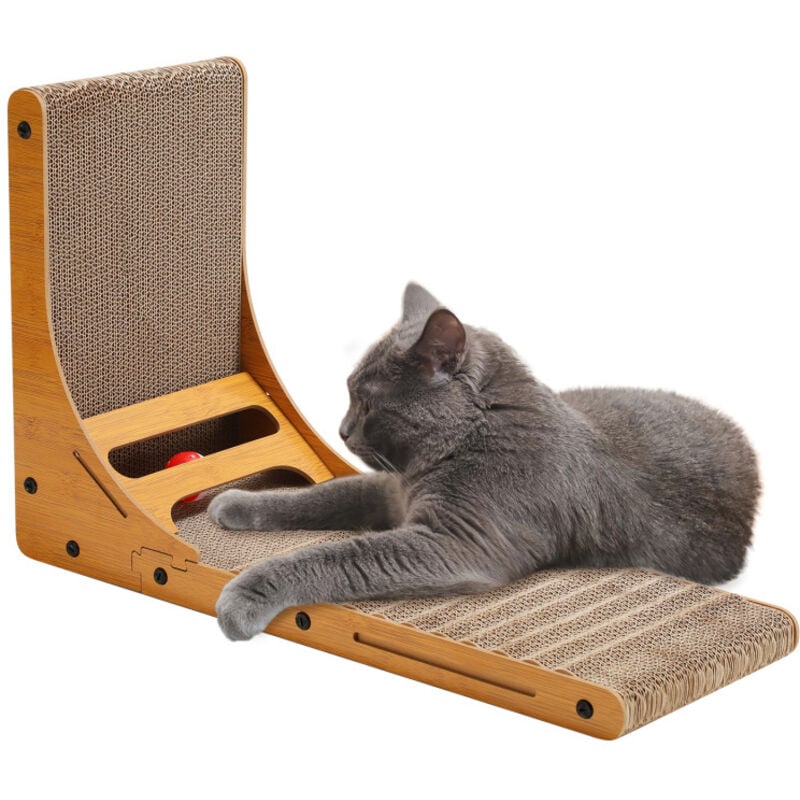Swanew - Griffoir pour chat Grattoir à chat en pour Planche à gratter pour chat en forme de l avec jouets pour chats