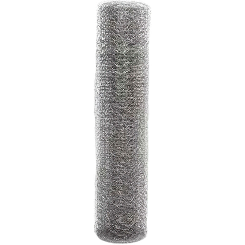Grillage a Poule Métallique pour Cloture 0,5x25m, Fil de fer Hexagonal pour Jardin Poulailler Voliere Clapier, Argent - Swanew