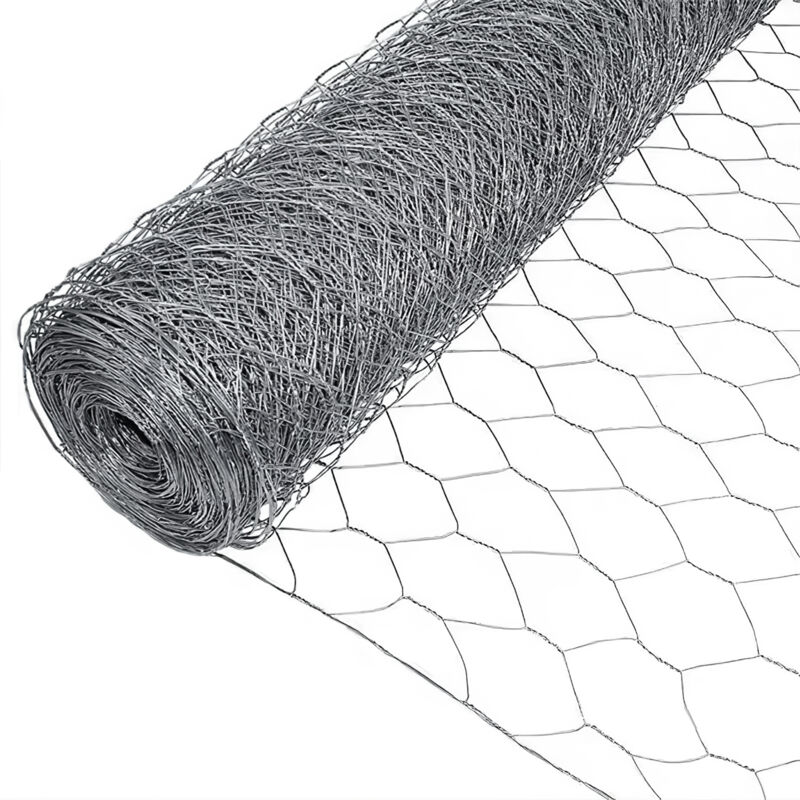 Grillage a Poule Métallique pour Cloture 1x10m, Fil de fer Hexagonal pour Jardin Poulailler Voliere Clapier, Argent - Swanew